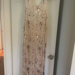 Sheer, Silk Dress with Floral Accents